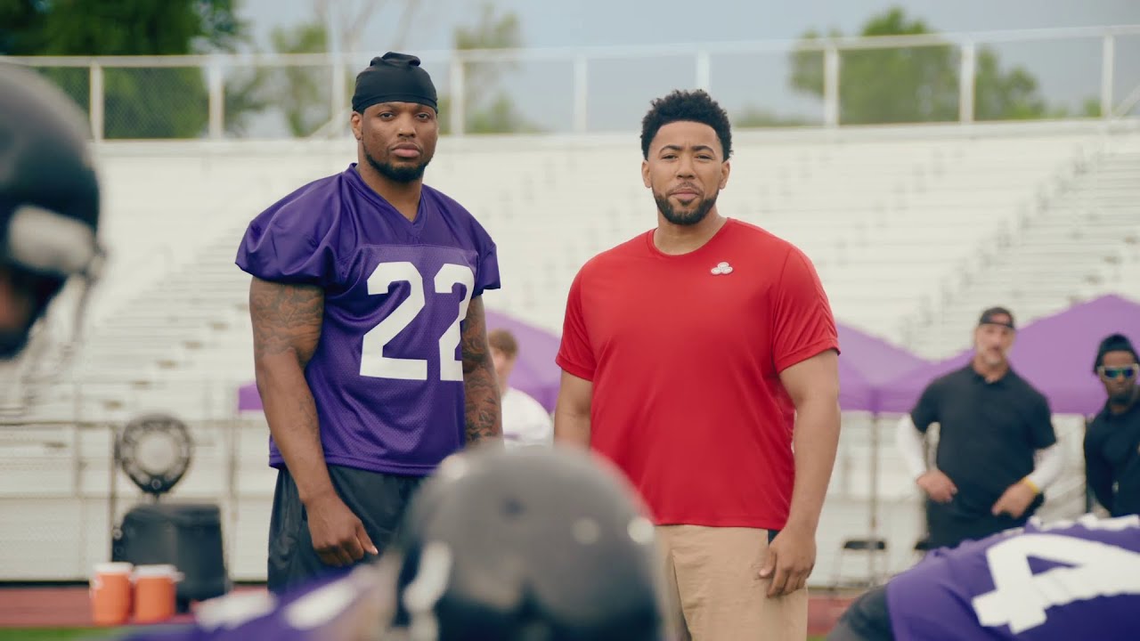Derrick Henry on set for the State Farm 'King Henry' spot.
