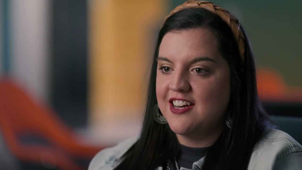 A State Farm enterprise technology employee speaking on camera.